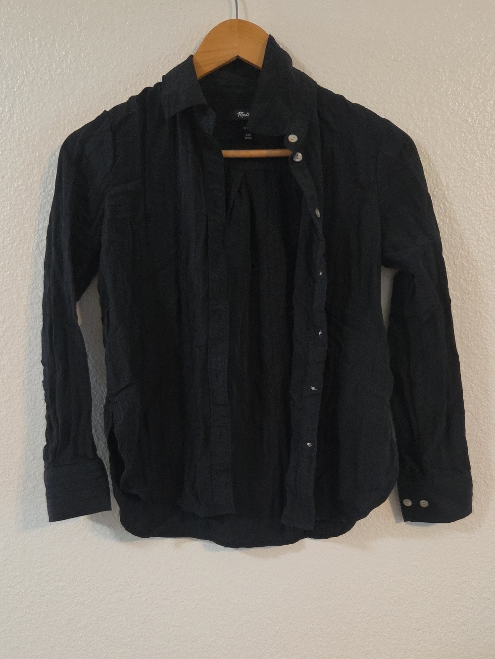 Madewell Black Button-Down Long Sleeve Shirt